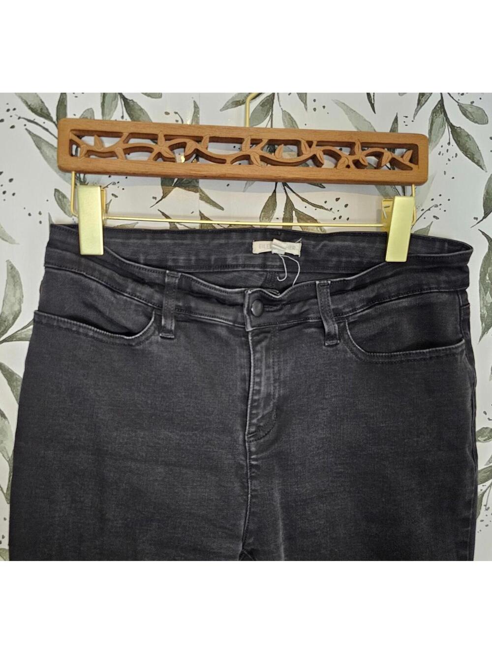 Eileen Fisher Jeans Black Womens Size 14p Soft Skinny